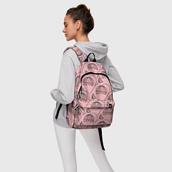Рюкзак Цветы в стиле бохо на пудрово-розовом фоне, цвет: 3D-принт — фото 2