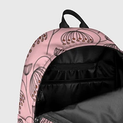 Рюкзак Цветы в стиле бохо на пудрово-розовом фоне, цвет: 3D-принт — фото 2