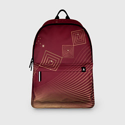 Рюкзак Золотые кривые линии и прямоугольники в стиле мемф, цвет: 3D-принт — фото 2