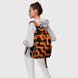 Рюкзак Черно-оранжевый абстрактный лабиринт, цвет: 3D-принт — фото 2