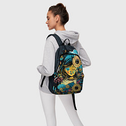 Рюкзак Красивая девушка и цветы, цвет: 3D-принт — фото 2