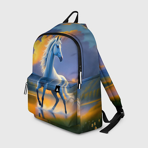 Рюкзак Белая лошадь на рассвете / 3D-принт – фото 1