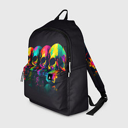 Рюкзак Четыре разноцветных черепа, цвет: 3D-принт