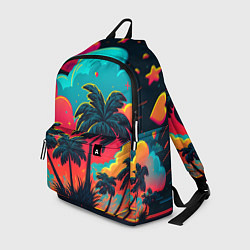 Рюкзак Неоновые пальмы на закате, цвет: 3D-принт