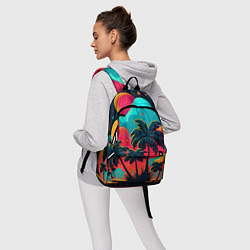 Рюкзак Неоновые пальмы на закате, цвет: 3D-принт — фото 2