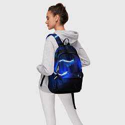Рюкзак Металлические соты с синей подсветкой, цвет: 3D-принт — фото 2