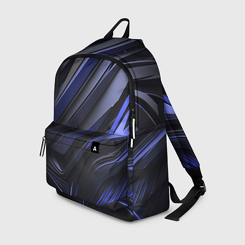 Рюкзак Объемные черные и синие плиты / 3D-принт – фото 1