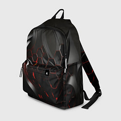 Рюкзак Черно-красные плиты, цвет: 3D-принт