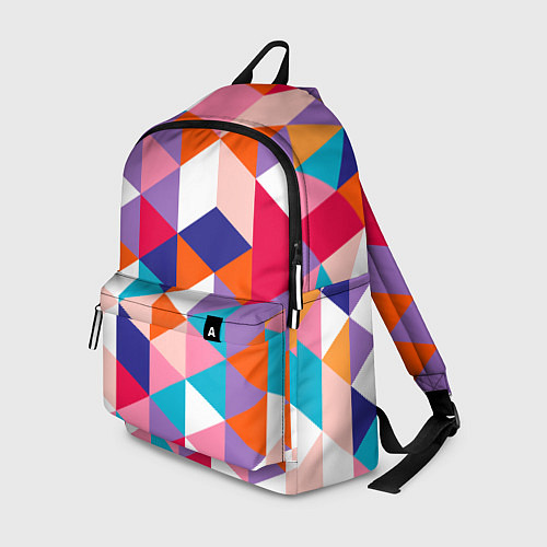 Рюкзак Ромбический разноцветный паттерн / 3D-принт – фото 1