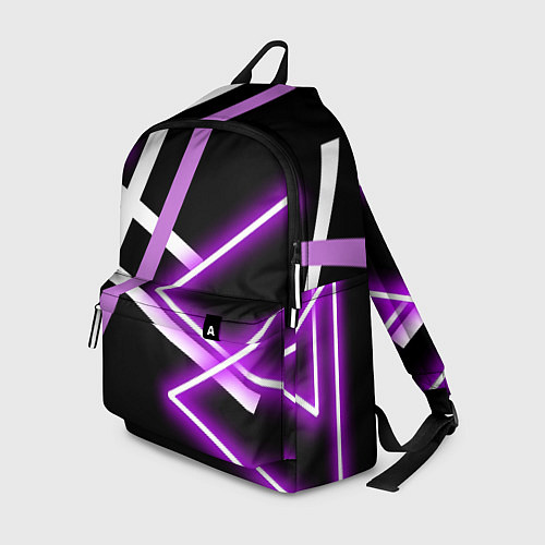Рюкзак Фиолетовые полоски с неоном / 3D-принт – фото 1