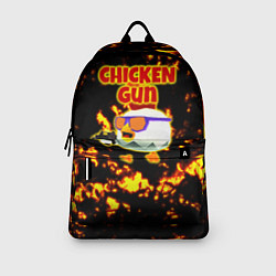 Рюкзак Chicken Gun на фоне огня, цвет: 3D-принт — фото 2