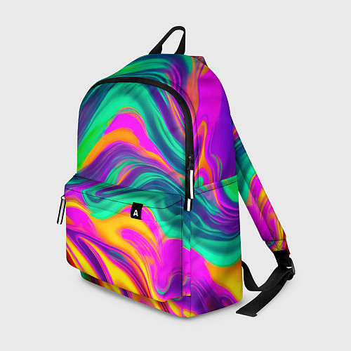 Рюкзак Градиентные цветные волны / 3D-принт – фото 1