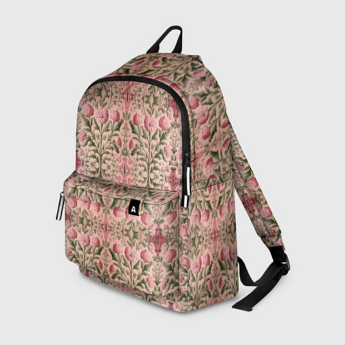 Рюкзак Переплетение из розовых цветов / 3D-принт – фото 1