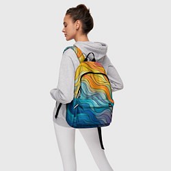 Рюкзак Цветовой волнообразный паттерн, цвет: 3D-принт — фото 2