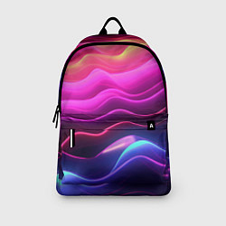 Рюкзак Розовые и фиолетовые неоновые волны, цвет: 3D-принт — фото 2