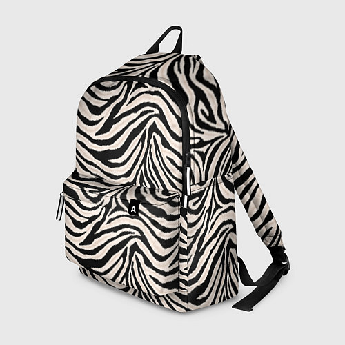 Рюкзак Полосатая шкура зебры, белого тигра / 3D-принт – фото 1