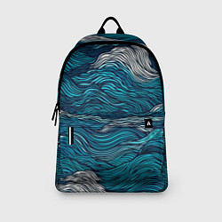Рюкзак Синие волны абстракт, цвет: 3D-принт — фото 2