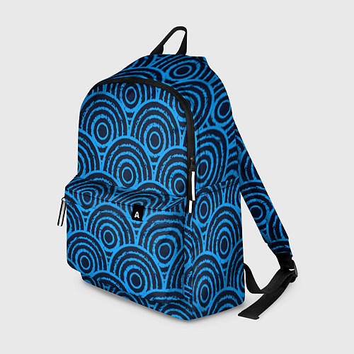 Рюкзак Синие круги паттерн / 3D-принт – фото 1