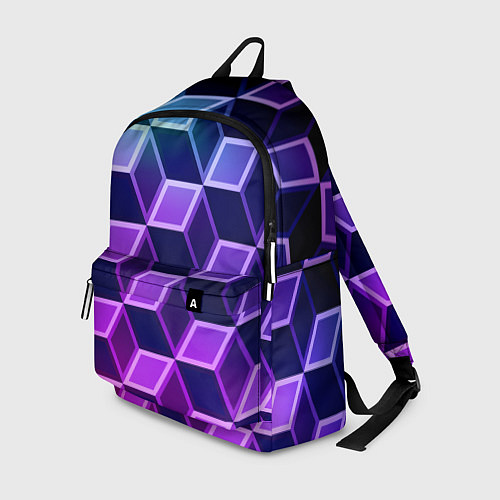 Рюкзак Неоновые кубы иллюзия / 3D-принт – фото 1