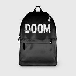 Рюкзак Doom glitch на темном фоне: символ сверху, цвет: 3D-принт — фото 2