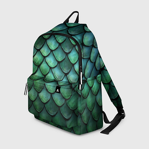 Рюкзак Чешуя зелёного дракона / 3D-принт – фото 1