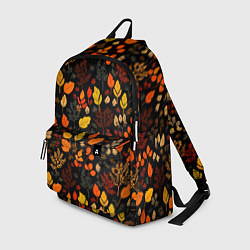 Рюкзак Осенние листья на черном фоне, цвет: 3D-принт