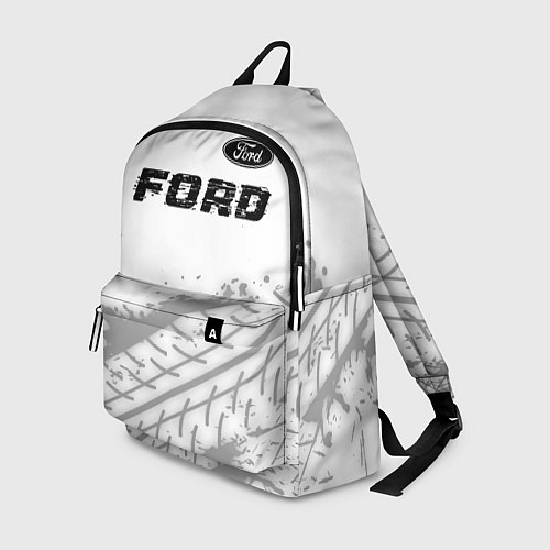 Рюкзак Ford speed на светлом фоне со следами шин: символ / 3D-принт – фото 1