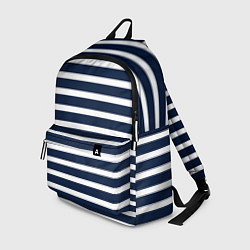 Рюкзак Широкие тёмно-синие полосы, цвет: 3D-принт