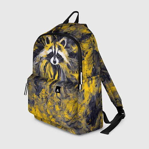 Рюкзак Абстрактный желтый енот в стиле арт / 3D-принт – фото 1