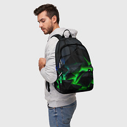 Рюкзак Зеленый и синий неон, цвет: 3D-принт — фото 2