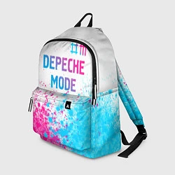 Рюкзак Depeche Mode neon gradient style: символ сверху, цвет: 3D-принт