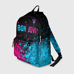 Рюкзак Bon Jovi - neon gradient: символ сверху, цвет: 3D-принт