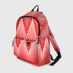 Рюкзак Красные белые большие ромбы, цвет: 3D-принт