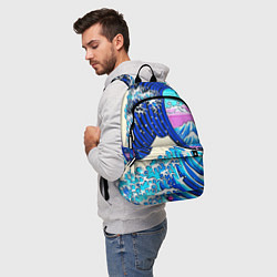 Рюкзак Большая волна в Канагаве сакура, цвет: 3D-принт — фото 2