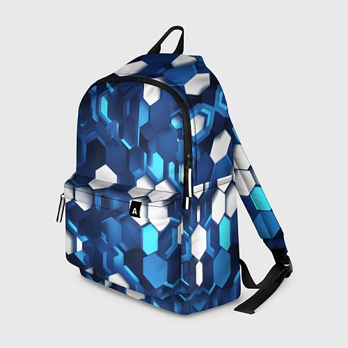 Рюкзак Cyber hexagon Blue / 3D-принт – фото 1