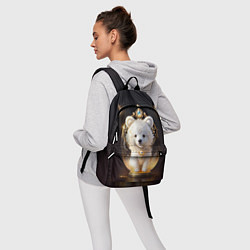 Рюкзак Белый медвежонок с фонариками, цвет: 3D-принт — фото 2