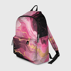 Рюкзак Абстрактный черно-розовый мраморный узор