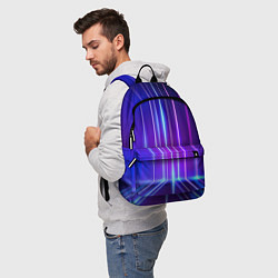 Рюкзак Neon glow - vaporwave - strips, цвет: 3D-принт — фото 2