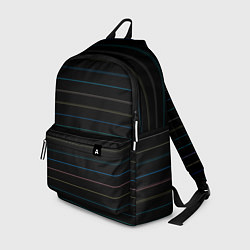 Рюкзак Разноцветные полосы на чёрном, цвет: 3D-принт