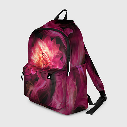 Рюкзак Розовый цветок в огне - нейросеть / 3D-принт – фото 1