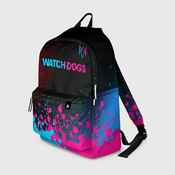 Рюкзак Watch Dogs - neon gradient: символ сверху, цвет: 3D-принт
