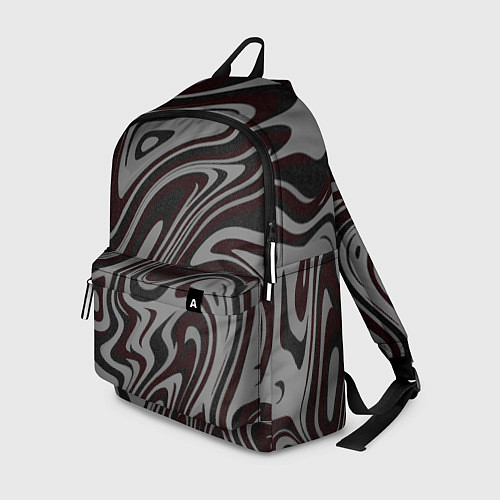 Рюкзак Абстракция тёмно-серый с красным / 3D-принт – фото 1