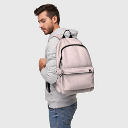 Рюкзак Белый горох на бледно розовом фоне, цвет: 3D-принт — фото 2