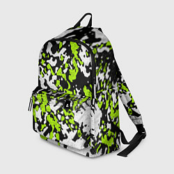 Рюкзак Абстракция чёрно-зелёная, цвет: 3D-принт