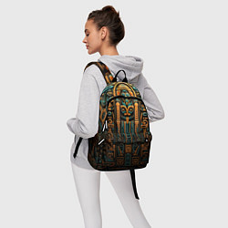 Рюкзак Орнамент в египетском стиле, бюст Нефертити, цвет: 3D-принт — фото 2