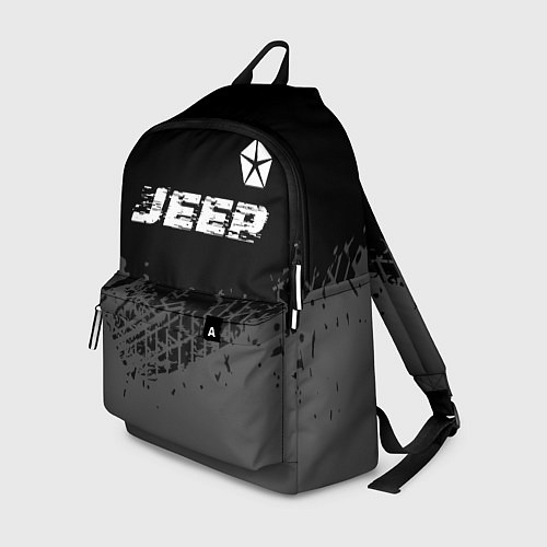 Рюкзак Jeep speed на темном фоне со следами шин посередин / 3D-принт – фото 1
