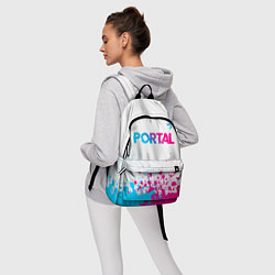 Рюкзак Portal neon gradient style посередине, цвет: 3D-принт — фото 2
