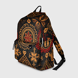 Рюкзак Орнамент в славянском стиле на тёмном фоне, цвет: 3D-принт