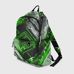Рюкзак Киберпанк линии белые и зелёные, цвет: 3D-принт