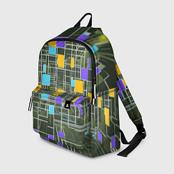 Рюкзак Разноцветные квадраты и белые полосы, цвет: 3D-принт
